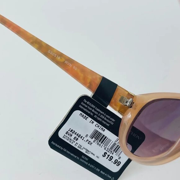 SG00765 Revlon RVN 60 Sunglasses 100%UVA/UVB Protection Yellow/Brown Frame Women - Picture 5 of 6